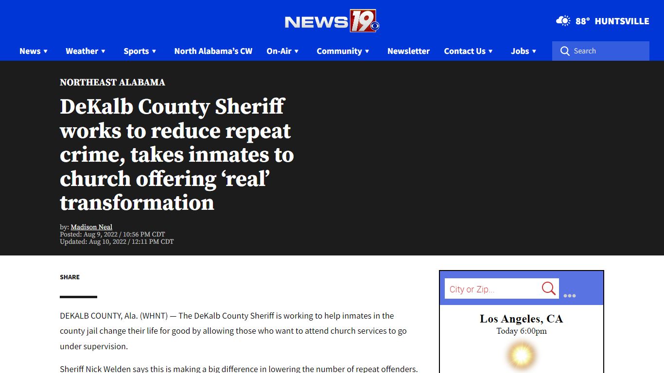 Dekalb County Sheriff works to reduce repeat crime, takes inmates to ...